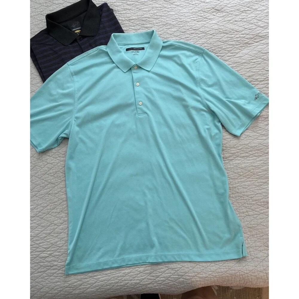 Pair of Greg Norman PLAY DRY Men's XL Short Sleeve Golf Polo Shirt Lot